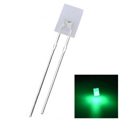 LED dioda obdélníková 2x5x7mm, zelená difuzní
