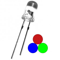 LED dioda HSEC kulatá 5mm, RGB pomalu měnící barvu