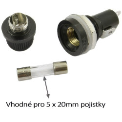 Držák pojistek 5x20mm do panelu černý