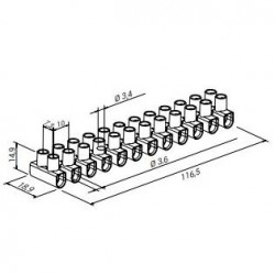 Svorkovnice lámací šroubovací Eleman EKL 1 S (12 pólů, vodiče 1.5-6mm2) bílá