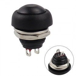 Kulatý tlačítkový spínač PBS-33B 12mm černý (250V/1.5A)