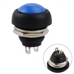 Kulatý tlačítkový spínač PBS-33B 12mm modrý (250V/1.5A)