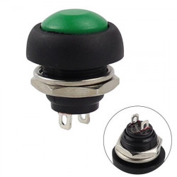 Kulatý tlačítkový spínač PBS-33B 12mm zelený (250V/1.5A)