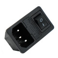 Zásuvka AC-01 s pojistkou a černým spínačem (250V/6A)