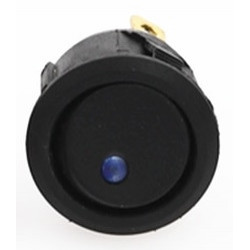 Kulatý kolébkový spínač s modrou LED (12V/20A)