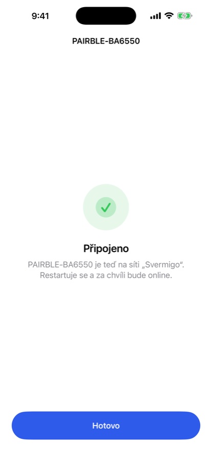 Pairble: zařízení je připojeno